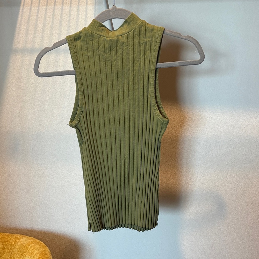 a new day Olive Ribbed Tank Top - Picture 2 of 4